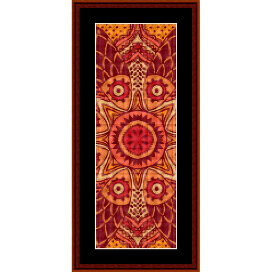 Counted Cross Stitch Pattern by Cross Stitch Collectibles with a central circular design in red and orange