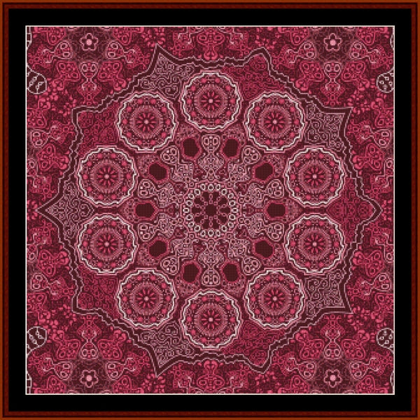 Red and black mandala Counted Cross Stitch Pattern by Cross Stitch Collectibles with intricate design