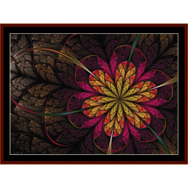 Colorful abstract flower Counted Cross Stitch Pattern by Cross Stitch Collectibles