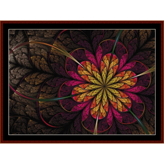 Colorful abstract flower Counted Cross Stitch Pattern by Cross Stitch Collectibles