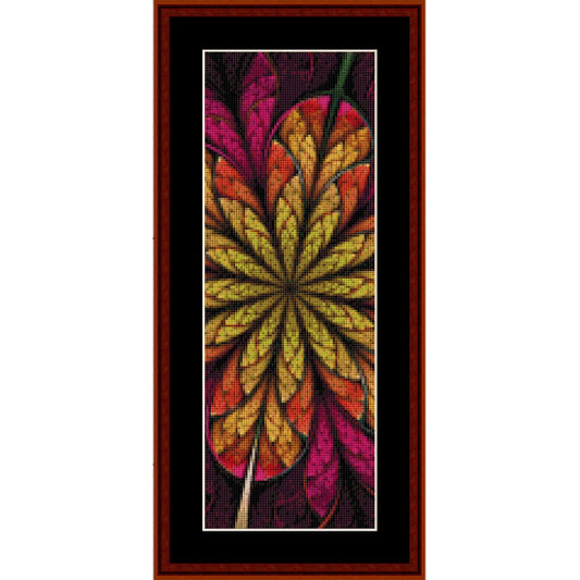 Colorful leaf Counted Cross Stitch Pattern Bookmark by Cross Stitch Collectibles
