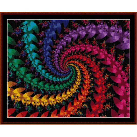 Colorful spiral fractal Counted Cross Stitch Pattern by Cross Stitch Collectibles