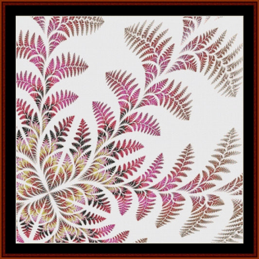 Fern leaf Counted Cross Stitch Pattern by Cross Stitch Collectibles on a white background