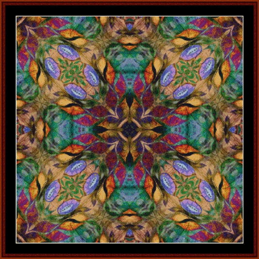 Colorful abstract Counted Cross Stitch Pattern by Cross Stitch Collectibles with a central design