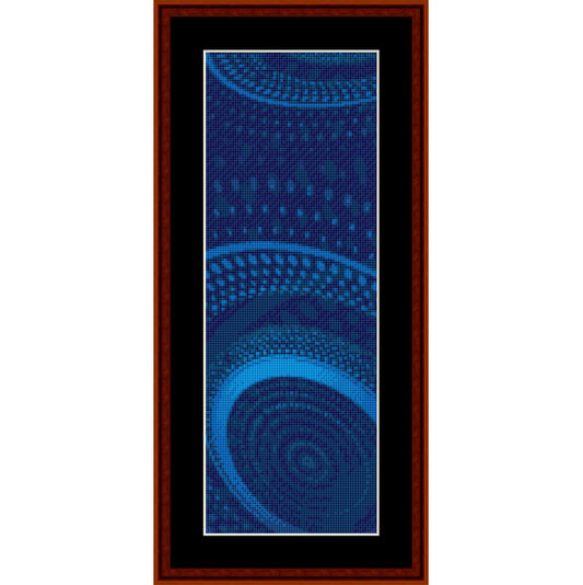 Counted Cross Stitch Bookmark Pattern by Cross Stitch Collectibles with blue abstract pattern