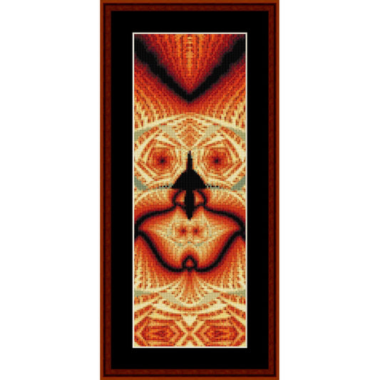 Decorative Counted Cross Stitch Pattern by Cross Stitch Collectibles with geometric design in orange and yellow
