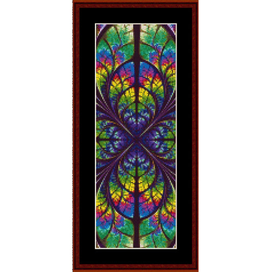 Colorful stained glass window Counted Cross Stitch Pattern by Cross Stitch Collectibles 
