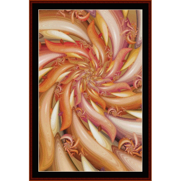 Counted Cross Stitch Pattern by Cross Stitch Collectibles with swirling patterns in warm colors.