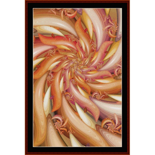 Counted Cross Stitch Pattern by Cross Stitch Collectibles with swirling patterns in warm colors.