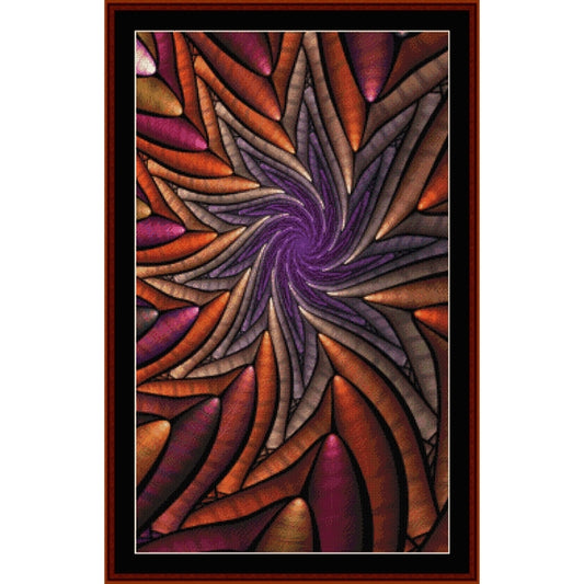 Colorful abstract spiral Counted Cross Stitch Pattern by Cross Stitch Collectibles 
