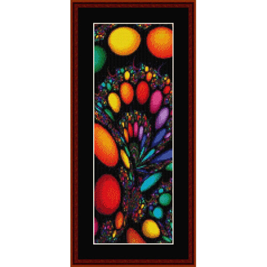 Colorful abstract Counted Cross Stitch Pattern by Cross Stitch Collectibles with circular shapes