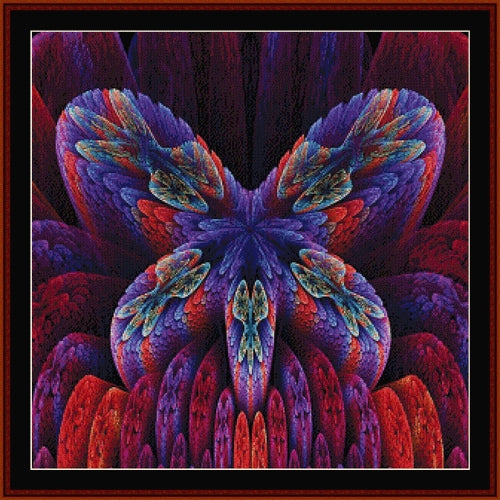 Colorful butterfly-like fractal Counted Cross Stitch Pattern by Cross Stitch Collectibles