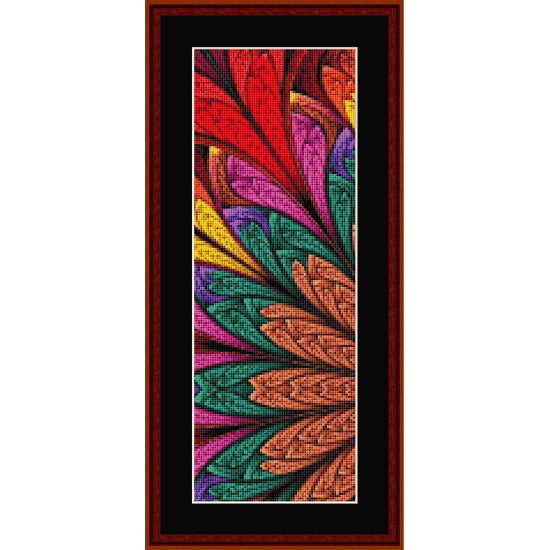 Colorful feather Bookmark Counted Cross Stitch Pattern by Cross Stitch Collectibles