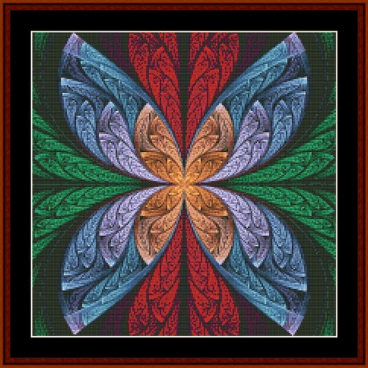 Colorful geometric Counted Cross Stitch Pattern by Cross Stitch Collectibles with a star-like design