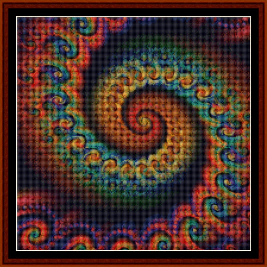 Colorful spiral Counted Cross Stitch Pattern by Cross Stitch Collectibles