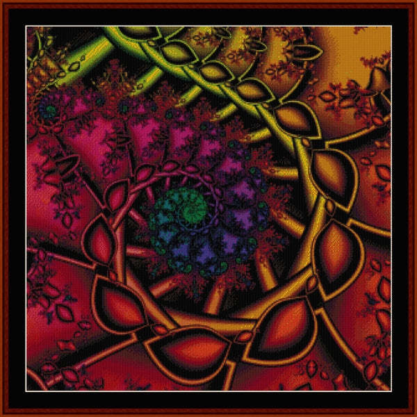 Colorful abstract fractal Counted Cross Stitch Pattern by Cross Stitch Collectibles with intricate patterns