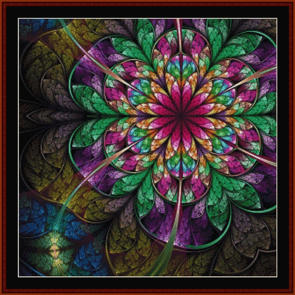 Colorful mandala design with intricate patterns Counted Cross Stitch Pattern by Cross Stitch Collectibles