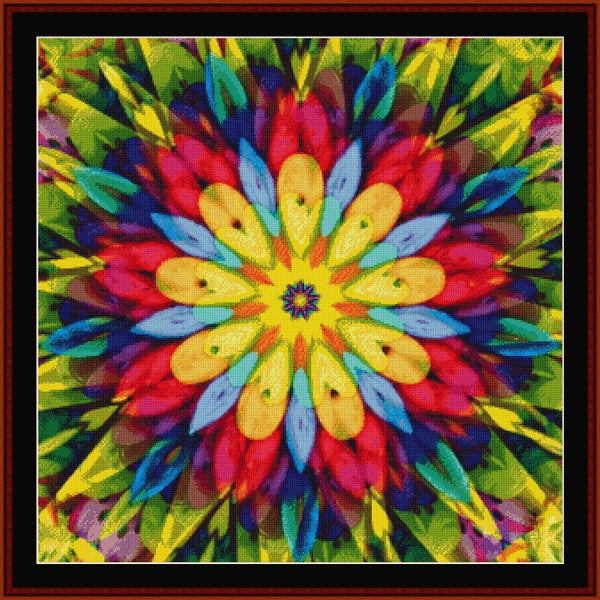 Colorful mandala Counted Cross Stitch Pattern by Cross Stitch Collectibles
with a vibrant array of colors.