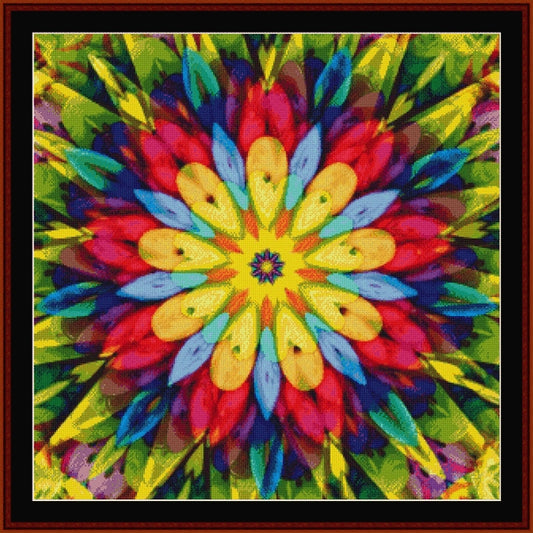 Colorful mandala Counted Cross Stitch Pattern by Cross Stitch Collectibles
with a vibrant array of colors.