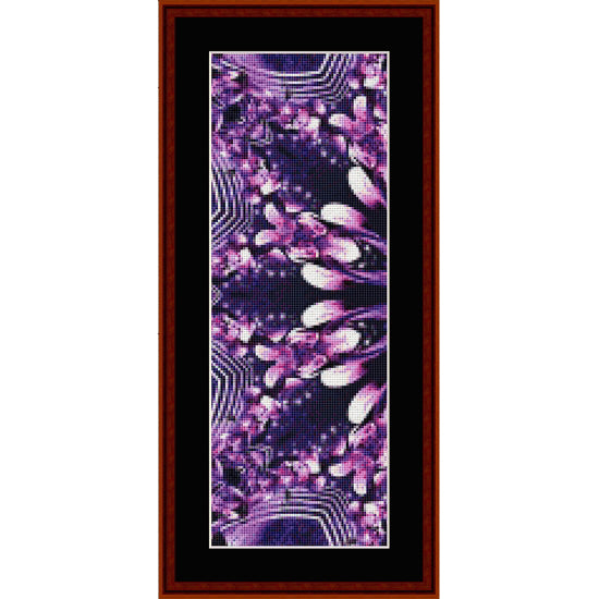 Counted Cross Stitch Pattern by Cross Stitch Collectibles Bookmark  with purple and pink hues