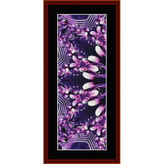 Counted Cross Stitch Pattern by Cross Stitch Collectibles Bookmark  with purple and pink hues
