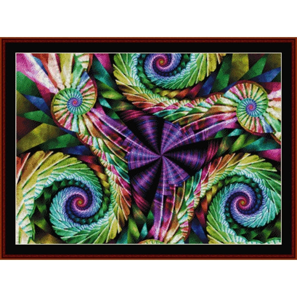 Colorful abstract Counted Cross Stitch Pattern by Cross Stitch Collectibles with swirling patterns