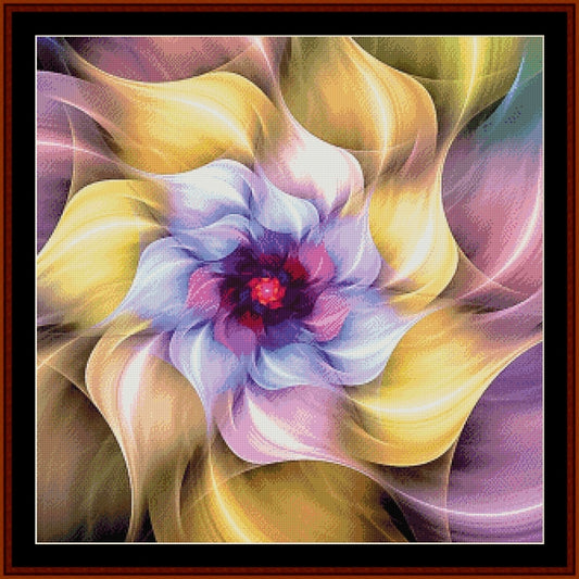 Colorful abstract flower Counted Cross Stitch Pattern by Cross Stitch Collectibles