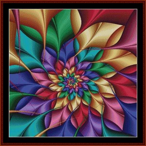 Colorful spiral Counted Cross Stitch Pattern by Cross Stitch Collectibles
