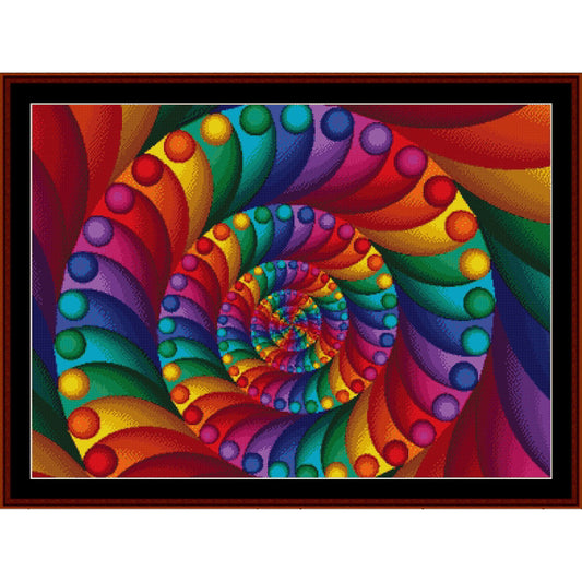 Colorful spiral Counted Cross Stitch Pattern by Cross Stitch Collectibles