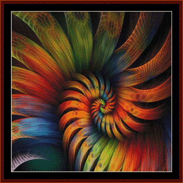 Colorful spiral Counted Cross Stitch Pattern by Cross Stitch Collectibles