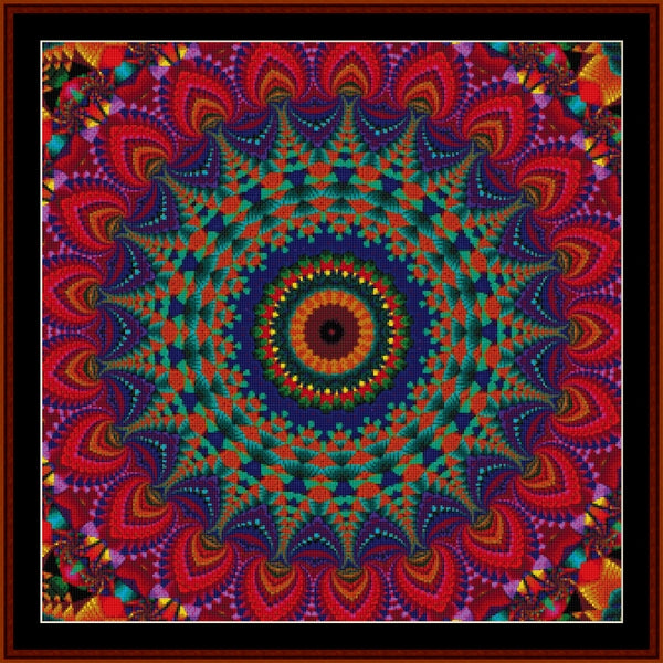 Colorful mandala Counted Cross Stitch Pattern by Cross Stitch Collectibles