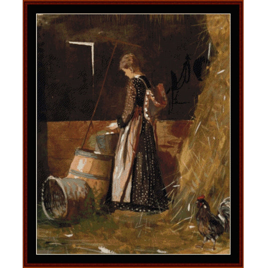 Counted Cross Stitch Pattern: Fresh Eggs by Winslow Homer - Cross Stitch Collectibles