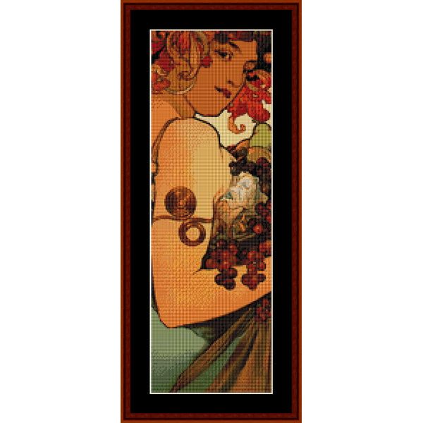 Counted Cross Stitch Pattern by Cross Stitch Collectibles of a woman with flowers and fruit