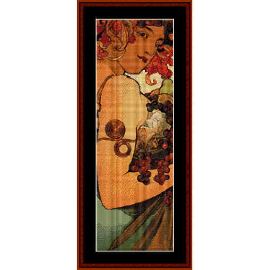 Counted Cross Stitch Pattern by Cross Stitch Collectibles of a woman with flowers and fruit
