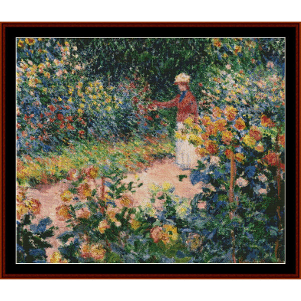 Counted Cross Stitch Pattern – Garden Path at Giverny by Claude Monet - Cross Stitch Collectibles