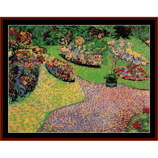 Counted Cross Stitch Pattern by Cross Stitch Collectibles - Colorful garden scene with flowers and a path