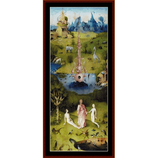 Counted Cross Stitch Pattern by Cross Stitch Collectibles of a classical painting with figures and landscape