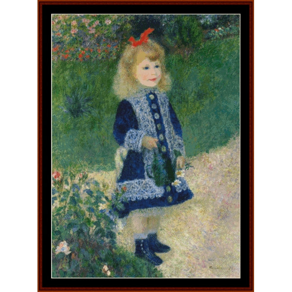Counted Cross Stitch Pattern by Cross Stitch Collectibles of a young girl in a garden