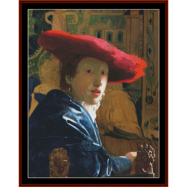 Counted Cross Stitch Pattern: Girl with a Red Hat - Johannes Vermeer - Cross Stitch Collectibles