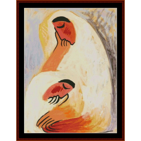 Abstract Counted Cross Stitch Pattern by Cross Stitch Collectibles of two women 