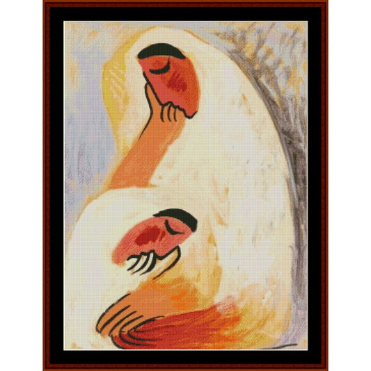 Abstract Counted Cross Stitch Pattern by Cross Stitch Collectibles of two women 
