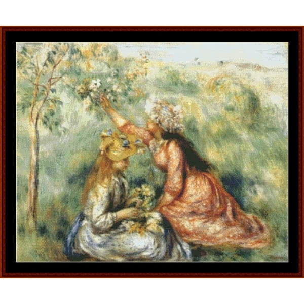 Counted Cross Stitch Pattern by Cross Stitch Collectibles - Two women in a garden with flowers