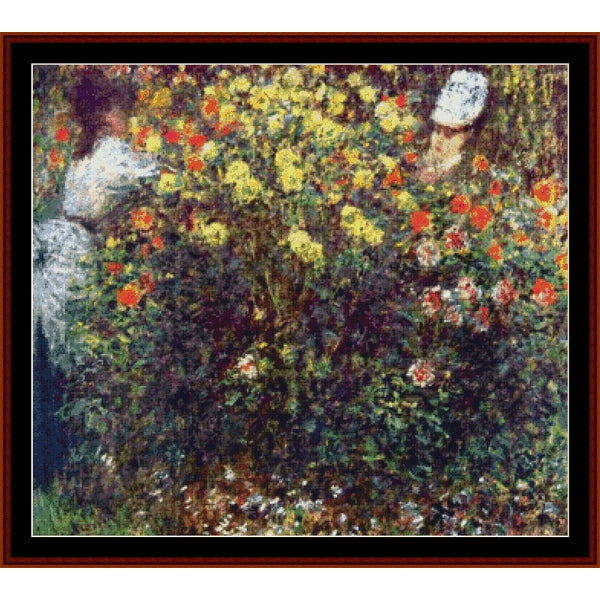 Counted Cross Stitch Pattern by Cross Stitch Collectibles of two figures among flowers