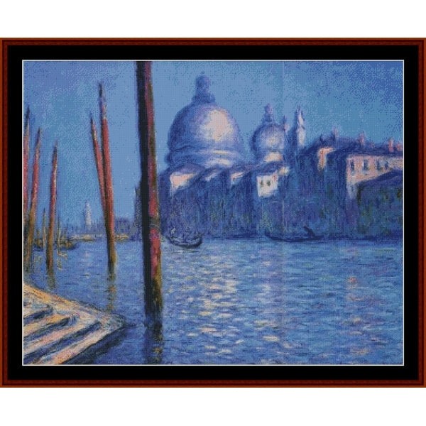 Counted Cross Stitch Pattern by Cross Stitch Collectibles of a cityscape with a large dome and water reflections