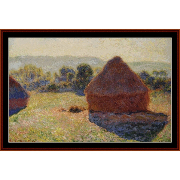 Counted Cross Stitch Pattern by Cross Stitch Collectibles of a landscape with a haystack