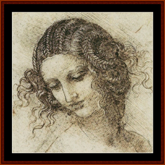 Counted Cross Stitch Pattern – Head of Leda by Leonardo da Vinci - Cross Stitch Collectibles