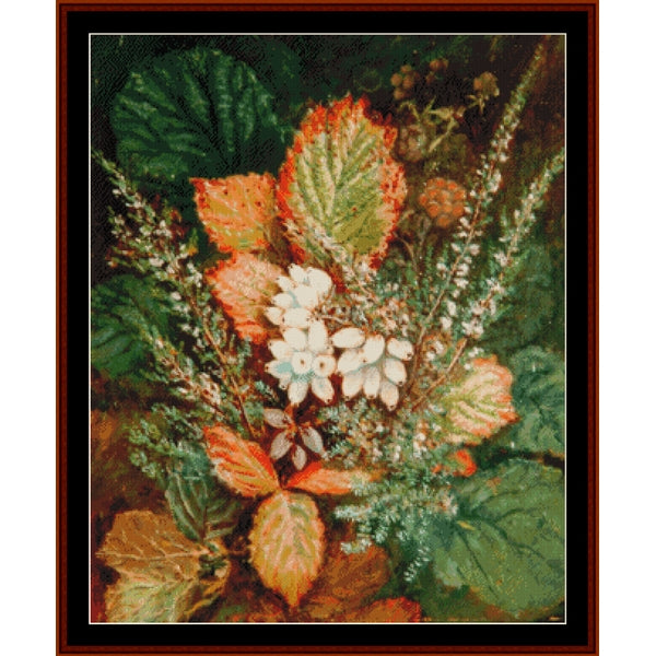 Counted Cross Stitch Pattern by Cross Stitch Collectibles of leaves and flowers 