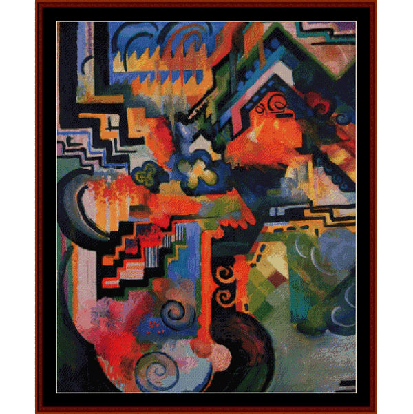 Abstract Counted Cross Stitch Pattern by Cross Stitch Collectibles with vibrant colors and geometric patterns