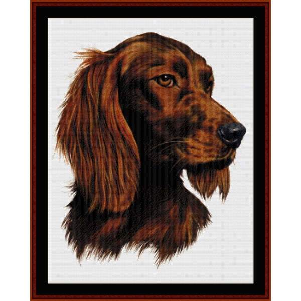 Counted Cross Stitch Pattern by Cross Stitch Collectibles of a dog's head on a white background