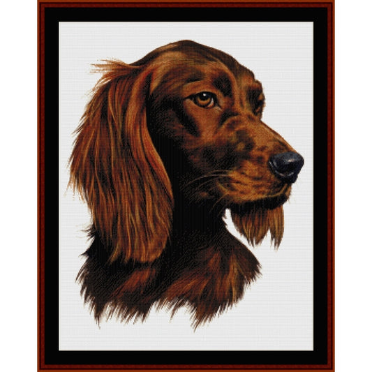 Counted Cross Stitch Pattern by Cross Stitch Collectibles of a dog's head on a white background